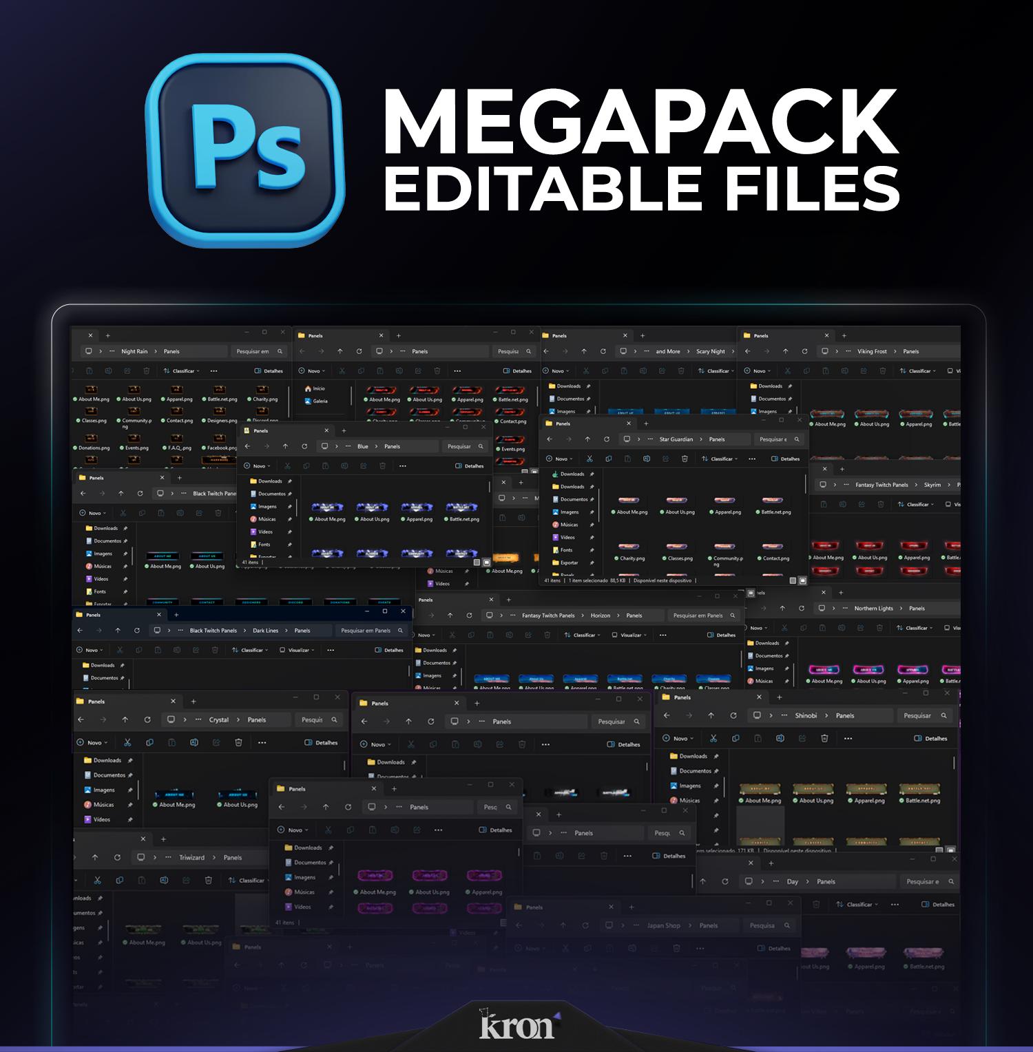 Mega Stream Panels Bundle, 1300+ PNG Profile Graphics, Twitch Panels ...