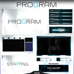 Program Stream Overlay Pack, Animated Scenes, Alerts, Widgets, Twitch Overlay
