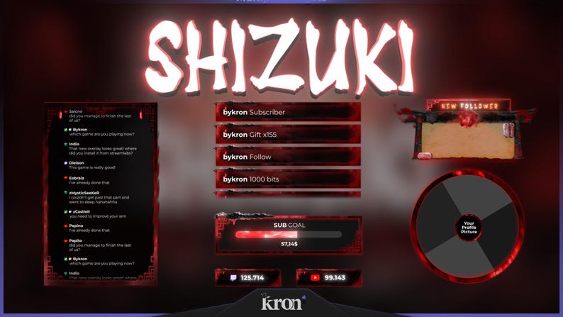 Shizuki Stream Overlay, Animated Alerts & Widgets (digital Download ...