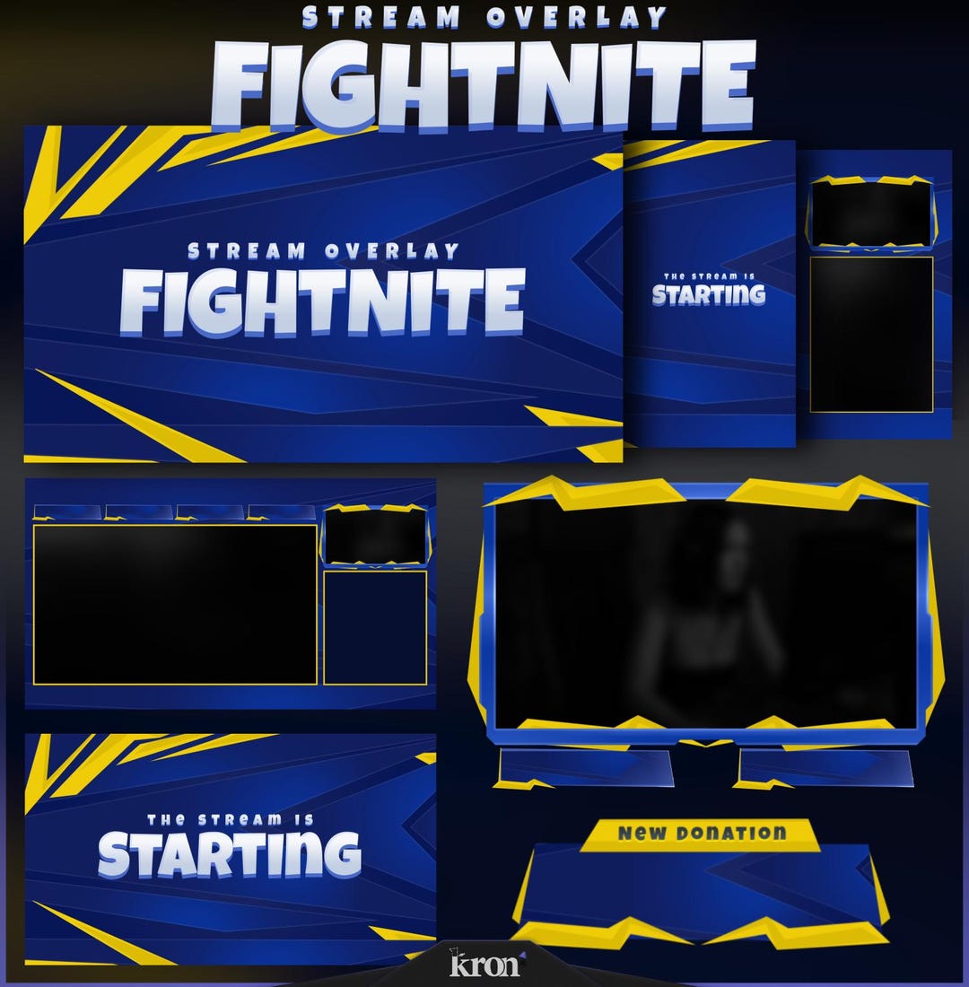 Fightnite Stream Overlay Pack, Animated Scenes, Alerts, Widgets, Twitch ...