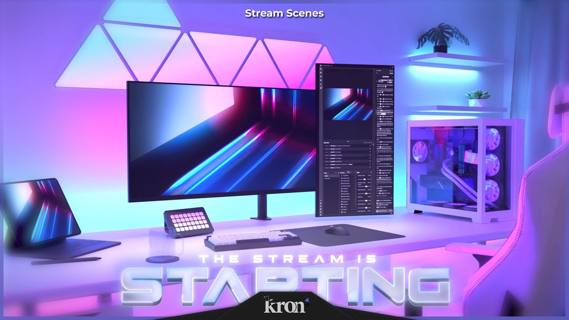 Stream Room Animated Stream Overlay Pack, Modern Gaming Setup Scenes ...