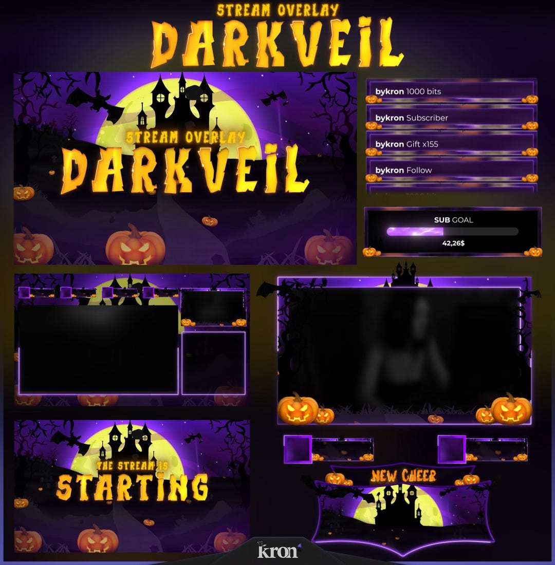 Scene Widget Darkveil Halloween Stream Overlay Pack, Animated Scenes, Widgets ...