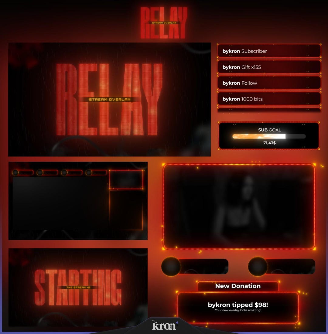 Relay Stream Overlay Pack, Animated Scenes, Alerts, Widgets, Twitch ...