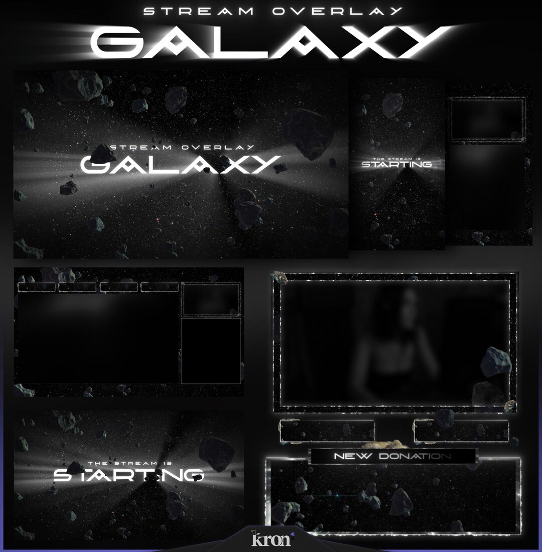 Scene Widget Galaxy Stream Overlay Pack, Sci-fi Scenes, Alerts, Widgets, Twitch ...