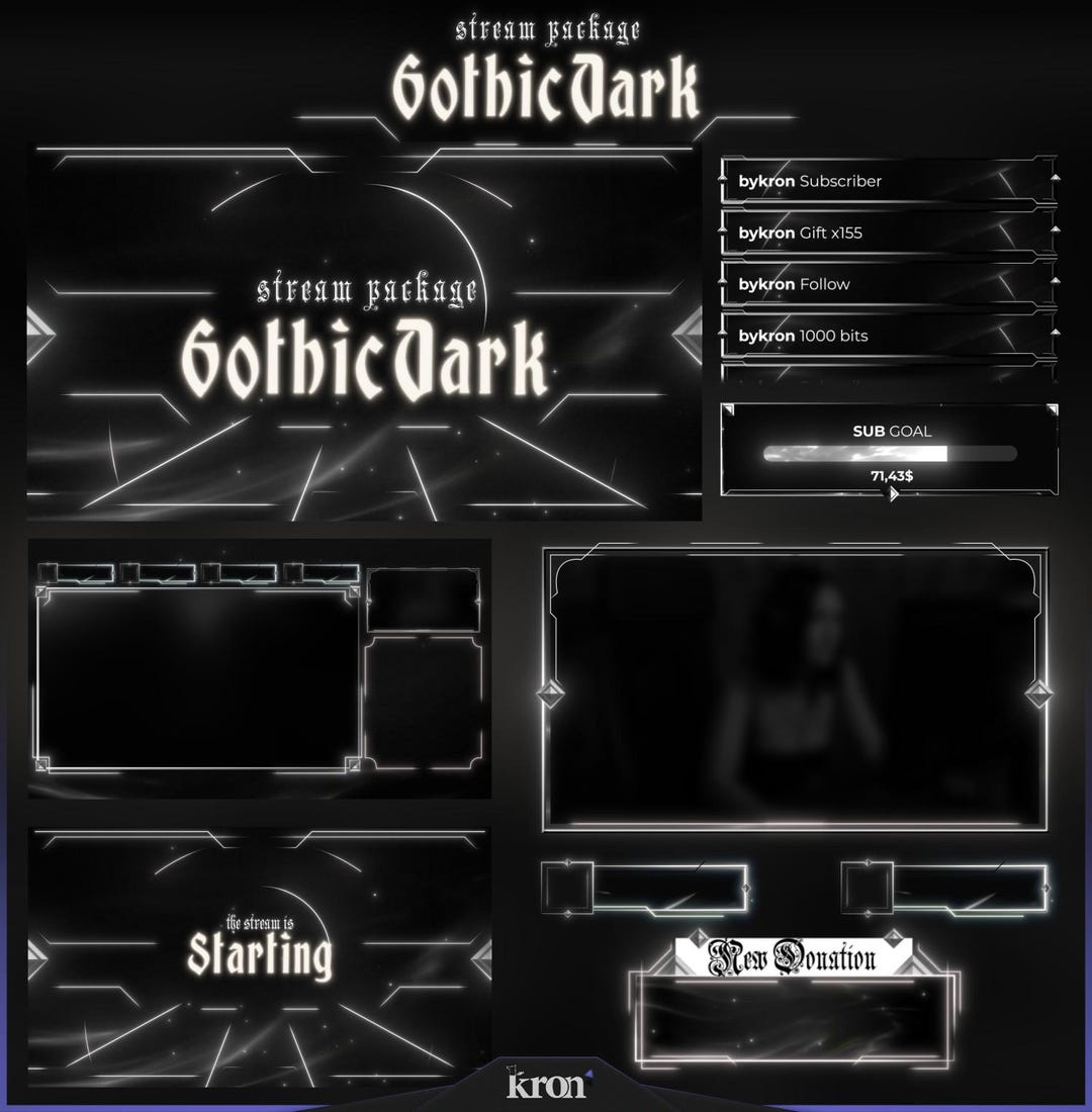 Scene Widget Gothic Dark Stream Overlay Pack, Animated Scenes, Alerts, Widgets ...