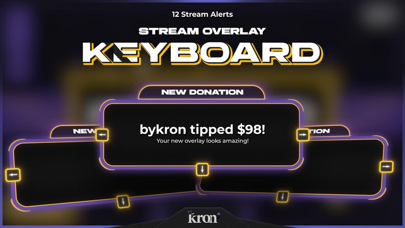 Keyboard Stream Overlay Pack, Animated Scenes, Alerts, Widgets, Twitch ...