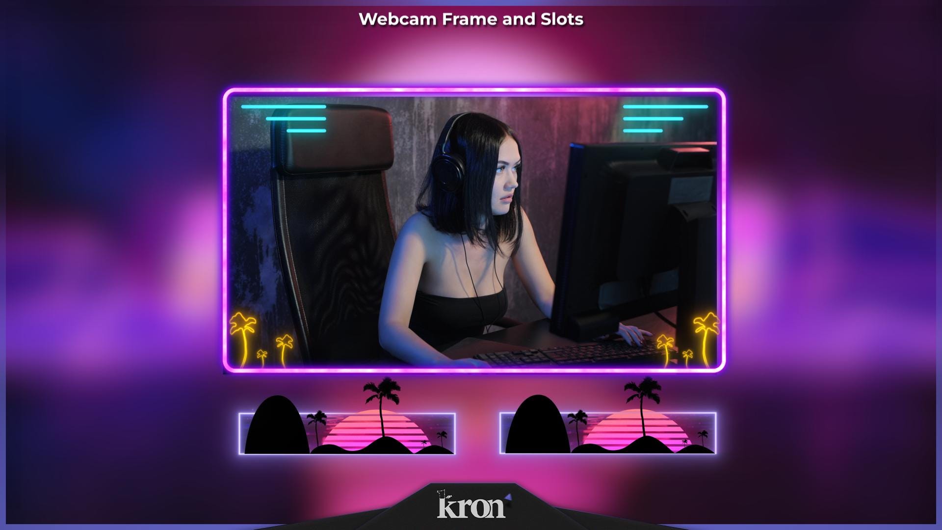 Retro Vibes Stream Overlay – Sunset Synthwave Scenes (digital Download ...