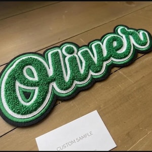 Parches personalizados de chenilla con nombre, parches personalizados para chaquetas y uniformes universitarios, parches de chenilla personalizados, parches personalizados con logotipo y uniformes universitarios.