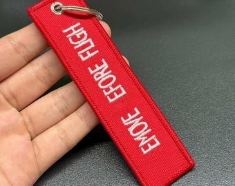 Porte-clés brodé | Jet Tag personnalisé pour clés, sacs à dos et bagages | Étiquette de vol personnalisée | Cadeau pour les amateurs de voitures