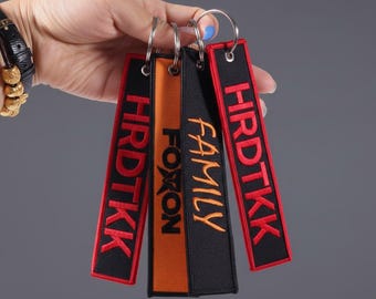 Porte-clés brodé personnalisé | Jet Tag personnalisé pour clés, sacs à dos et bagages | Étiquette de vol personnalisée | Cadeau pour les amateurs de voitures