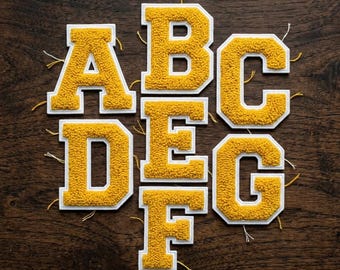 Custom Chenille Patch, Chenille Letters Patch, Letterman Jaket Patch, Alphabet Patch, Soft Fuzzy Embroidered Patch, Hoodie and Bag Patch,