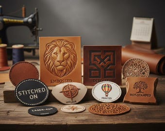 Écusson en cuir personnalisé gravé au laser - Logo personnalisé, écusson pour chapeau