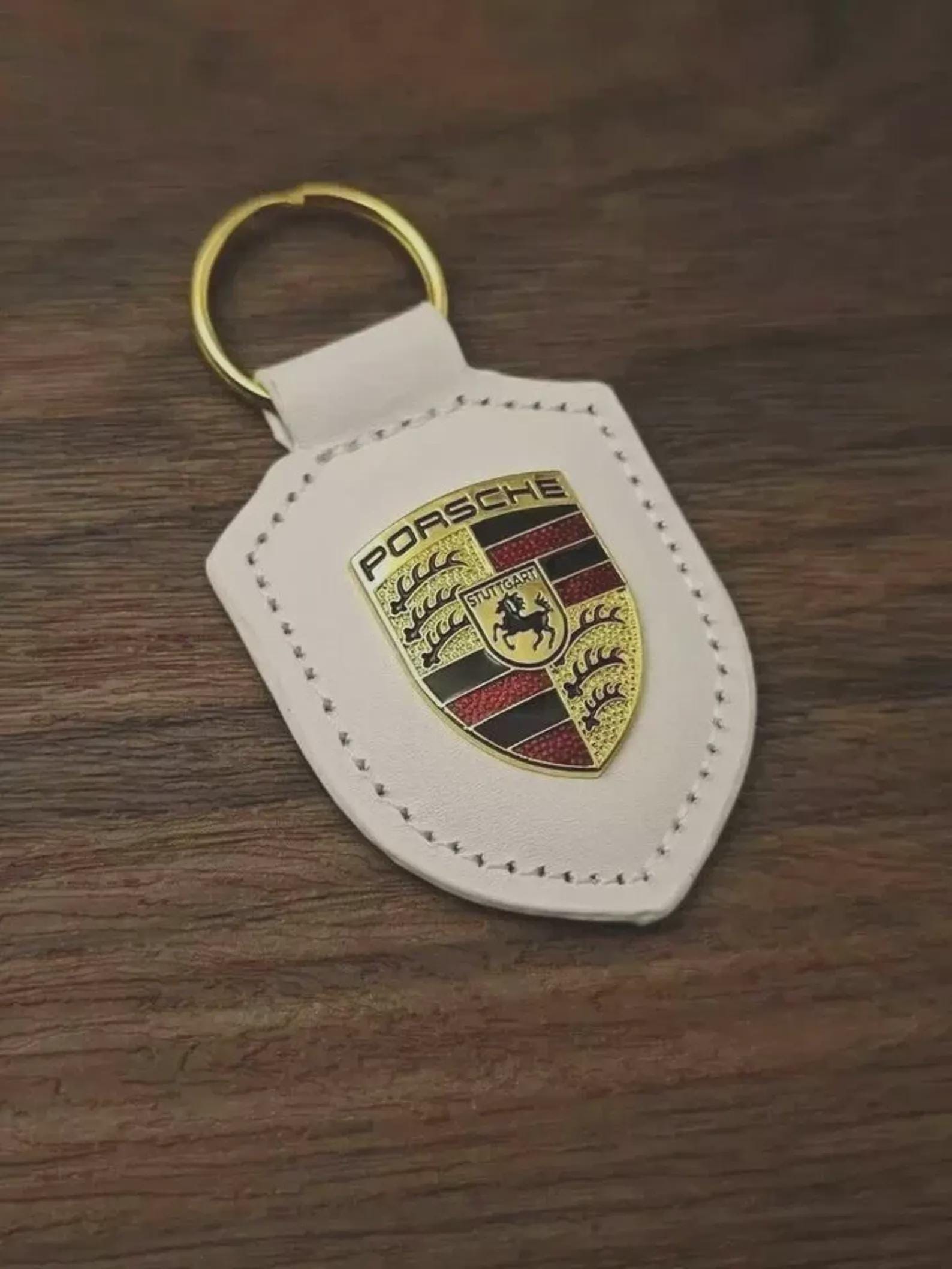 thumbnail interactive-video image 1 of Porsche Genuine Leather Key Chain – 911 Boxster Carrera Panamera Cayenne Cayman – Germany 1 of 3