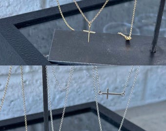 Cross Necklace - Gold or Silver