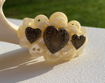 Hallmark Buttons & Brass Hearts Brooch