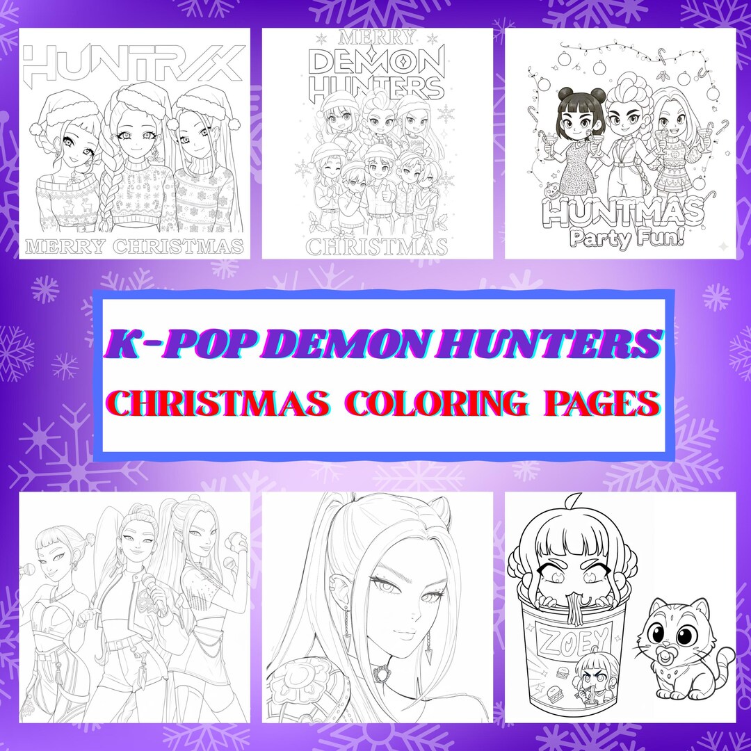 K-pop Demon Hunter Coloring Pages | Christmas &amp; Holiday Special ...