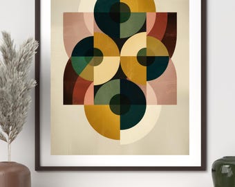 Artwork/print mid century modern geometric wall art printable digital download
