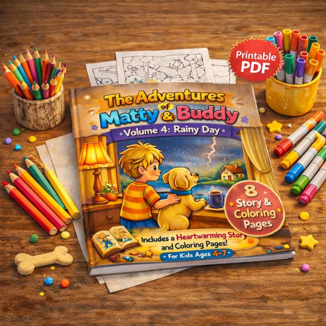 Matty Sharp Book Matty & Buddy Rainy Day Adventure Coloring Book | Story and Activity ...