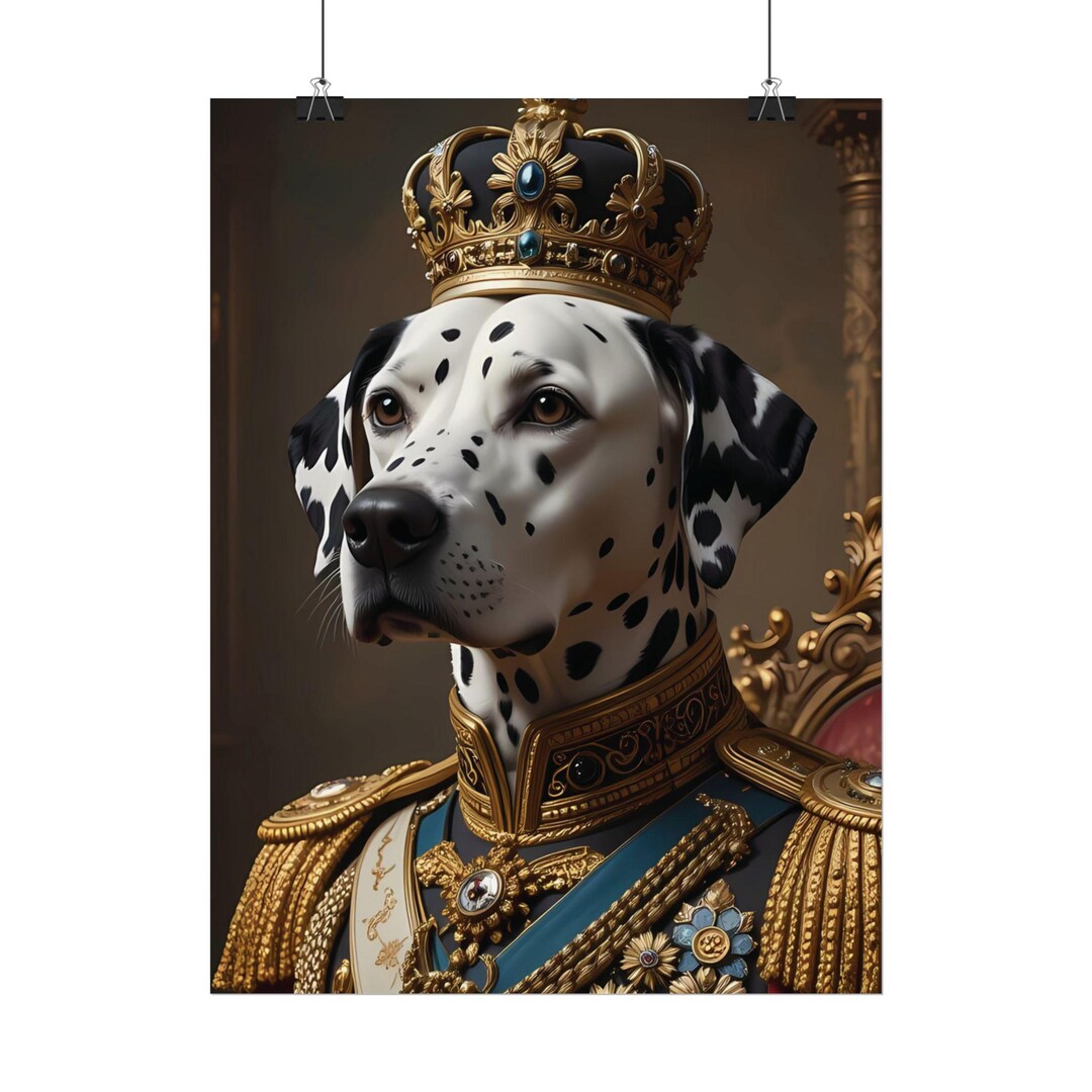Dapper Dalmatian King Rolled Posters | Regal Dog Portrait Wall Art - Etsy