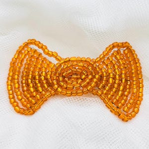 Orange Large Hairbow Victorian Beaded Hair Bow Fascinator - Sparkle Collection