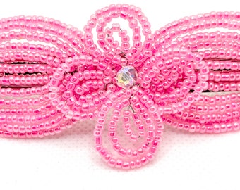 Pink Pearl CL Fascinator - French Beaded Barrette Clasp Clip - Pearl Collection (Limited Edition)