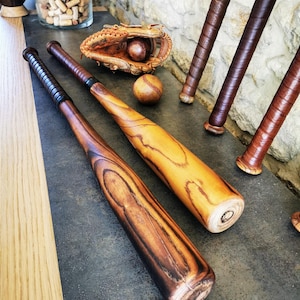 VINTAGE BASEBALL BAT With Leather Grip – Custom Engraved Wooden Bat For Baseball Lover - Sports Décor Gifts – Gift Wrapping Available