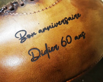 Personalized Leather Rugby Ball – Vintage Sports Memorabilia, Custom Engraved