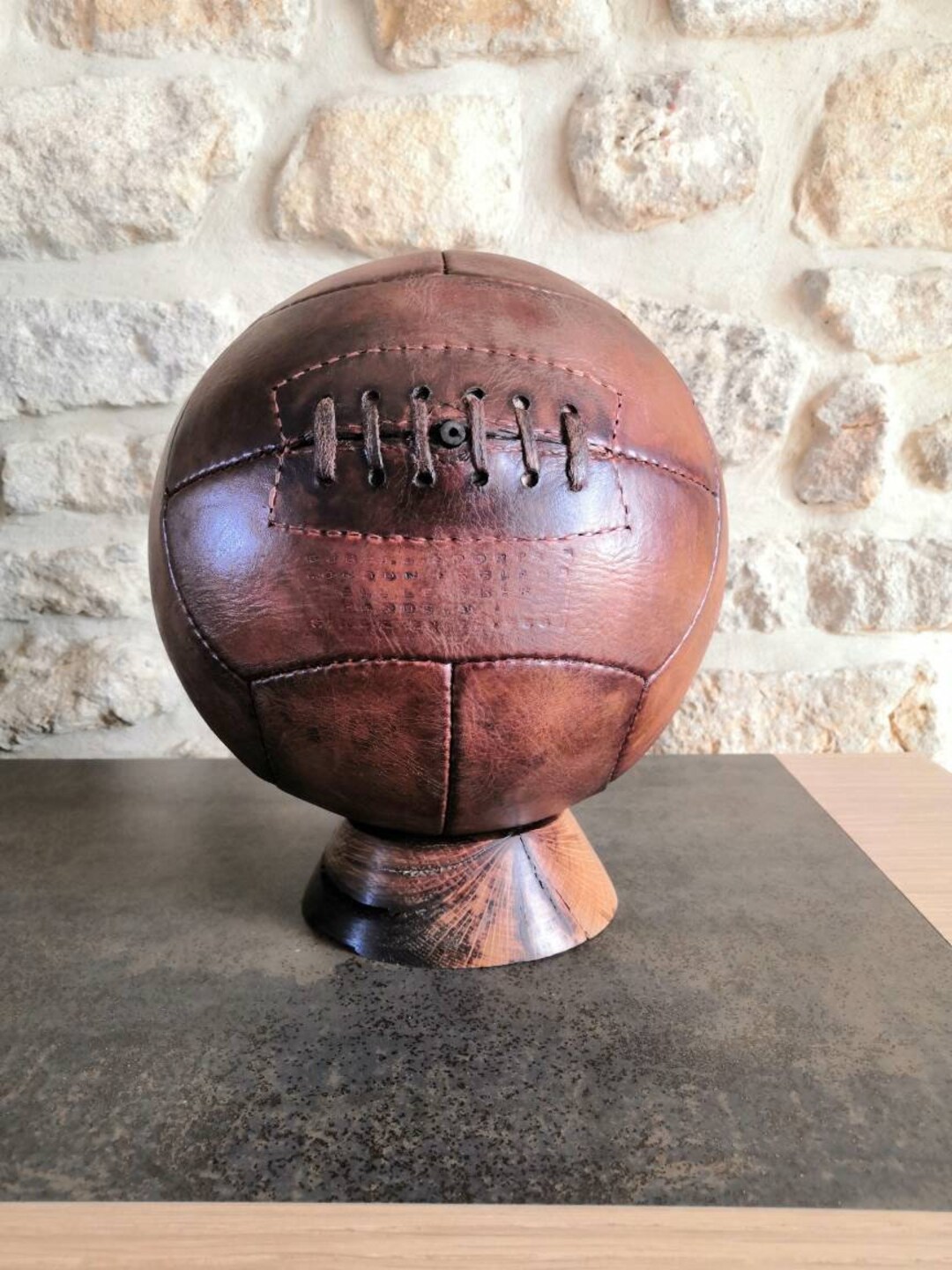 Ballon de foot vintage en cuir idée cadeau sport - All sport vintage