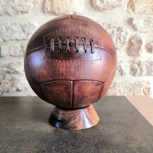 Vintage soccer ball - football - FREE CUSTOMIZATION - embossing - antiques sporting goods - vegetable tan leather