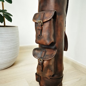 Handmade Vintage Leather Golf Bag 1930s Style – Rustic Retro Golf Gift