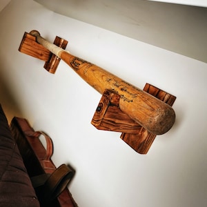 Wall holder for baseball bat - Massive wood acacica