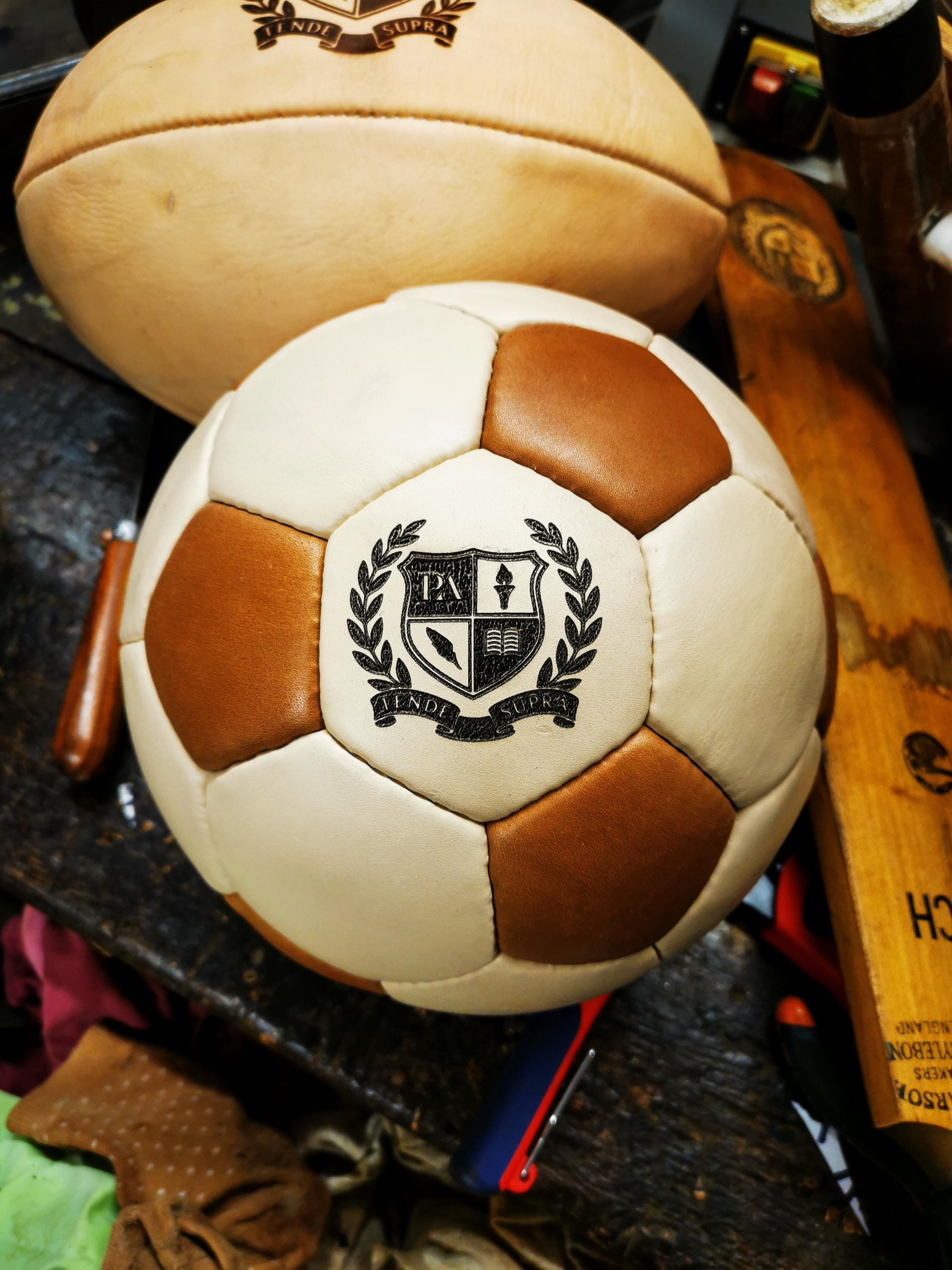 32 Panel Leather Soccer Ball – Premium Collector Football