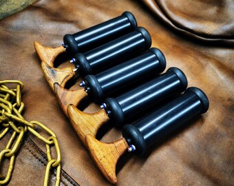 Vintage Style Wooden Handle Ball Pump – for Leather Sports Balls
