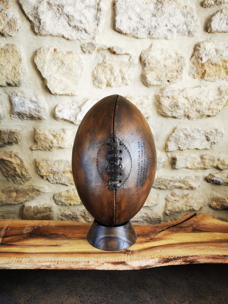 Hand Made Rugby Decorative Vintage Leather Rugby Ball – Hand-stitched 4 Panel ...