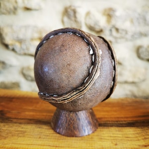 Hurling ball Sliotar in vintage leather handmade