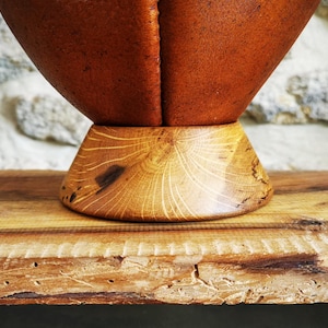 Personalized Wooden Ball Stand - Made in France - Solid Oak Display for Soccer, Football, Rugby & Basketball