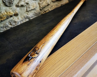 Oak Wood OLD BASEBALL BAT With Vintage Leather Grip Perfect Gift For Baseball Lovers - Adult Size - 32,67 Pouce Decorative Baseball Bat