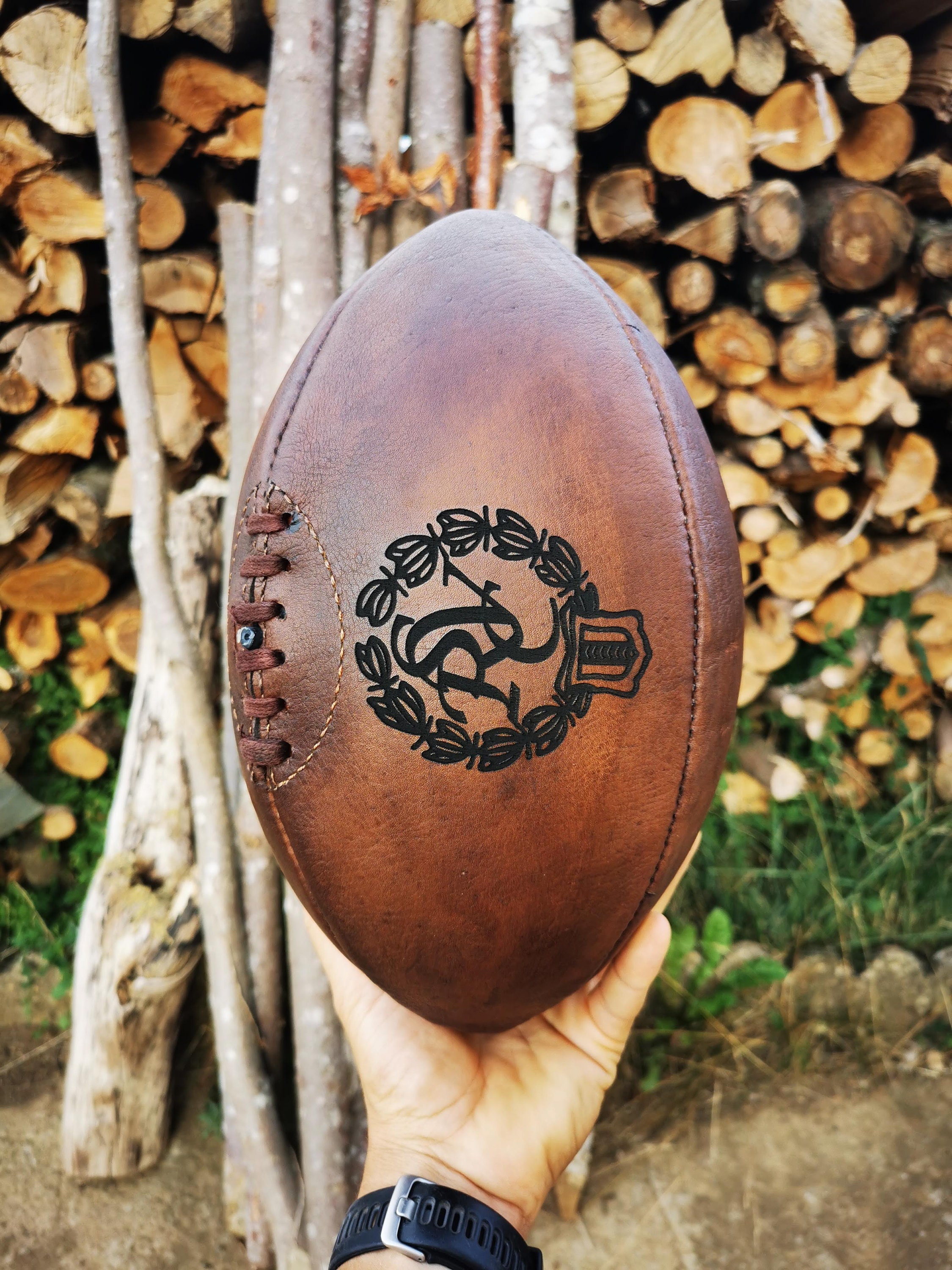 Ballon de Rugby Cuir, Vintage (1920)