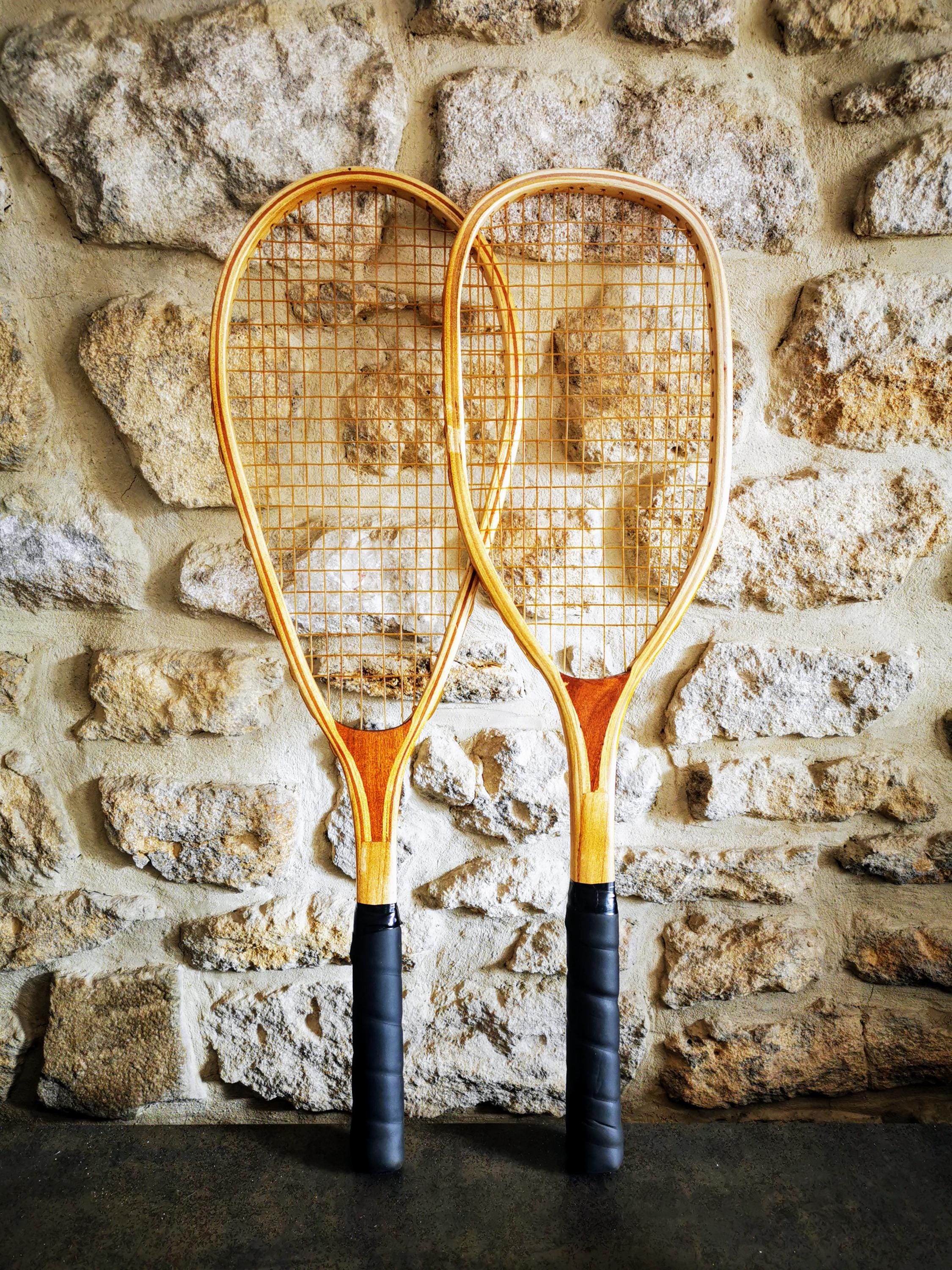 Raquette Tennis Bois LUTECE Vintage - Avec Protection Cadre - Rétro Déco