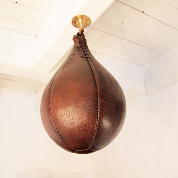 Vintage leather speed pear for boxing - customisable punching bag