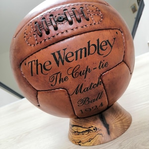 Vintage Wembley 1924 leather football - Personalisation included