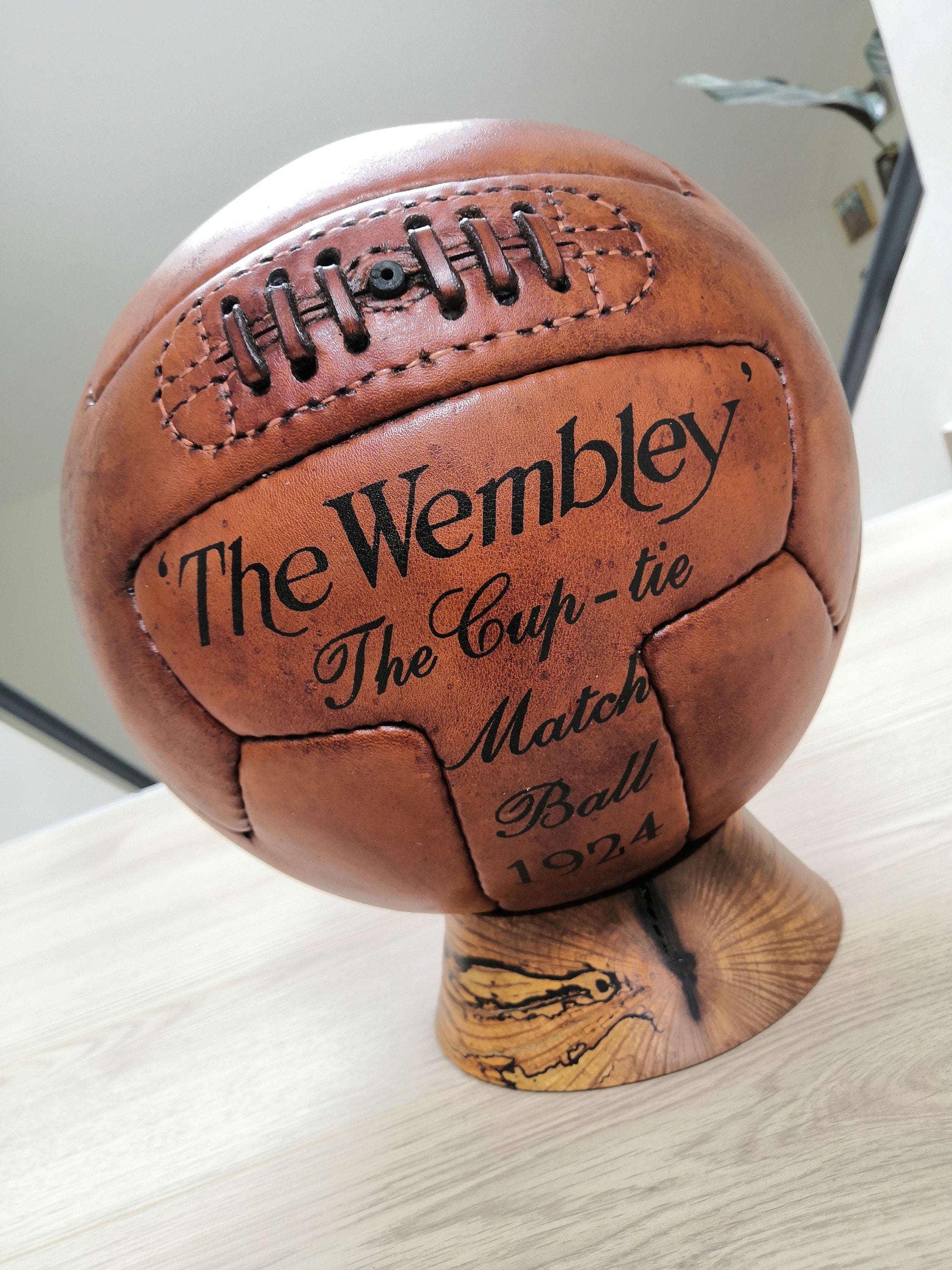 Vintage Wembley 1924 leather football - Personalisation included