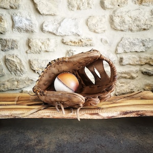 Vintage Leather Baseball Glove - free engraving - hand made