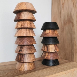 MINI Wooden oak stand (tee) for baseball tennis ball petanque golf cricket, soccer balls - Free engraving - Handmade in France