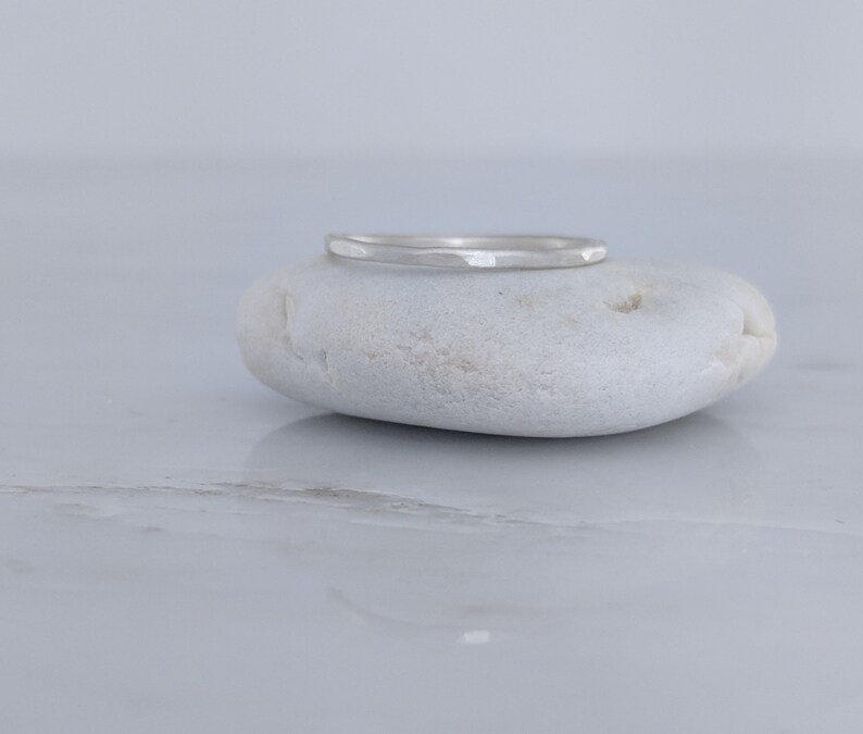 Build A Ring Set Thin Sterling Ring Slim Sterling Hammered Stacking Ring