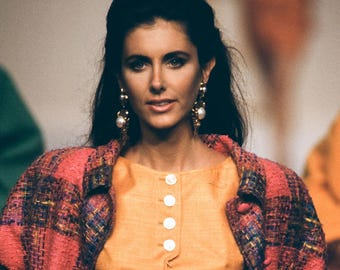 Valentino S/S 1991 Runway Plaid Tweed Skirt Documented