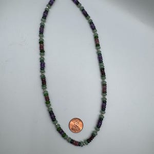 Handmade Amethyst, jade and quartz necklace 20 inches.