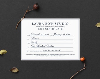 Gift Certificate for Laura Row Studio Etsy Shop - Fine Art Prints, Stationery, Coffee Mugs, Original Watercolor Paintings, Custom Gifts