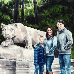 Custom Painting Portrait From a Photo Personalized Original Watercolor Art Illustration Family Personalized Couples Anniversary Wedding Gift