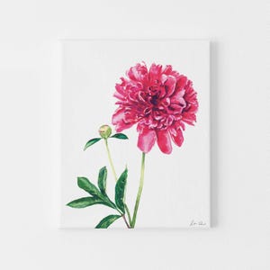 Pink Peony Art Print, Peony Watercolor Painting, Peonies Wall Decor, Pink Floral Home Decor, Botanical Illustration, Bright Southern Preppy immagine 3